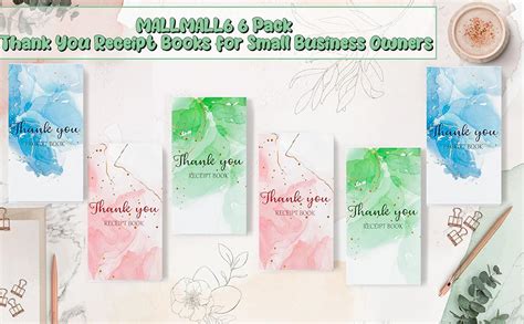 Amazon MALLMALL6 6Pcs Thank You Receipt Book Set For Small