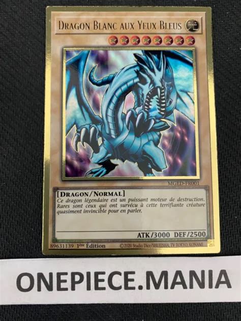 CARTE YU GI OH DRAGON Blanc Aux Yeux Bleus MGED FR001 1st Gold Rare