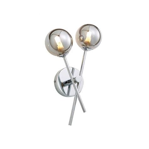 Forum Lighting Spa 35838 Chr Lindos 2 Light Bathroom Wall Fitting In Chrome Finish With Smoked