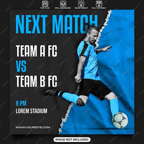 Plantilla de publicación de redes sociales de fútbol del próximo