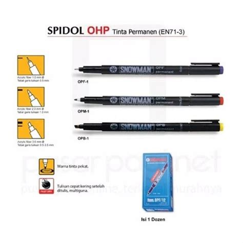 Jual Spidol Permanen Snowman Spidol OHP OPM OPF Pulpen Snowman