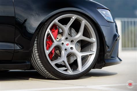 Black Audi S6 On Contrasting Custom Wheels — Gallery