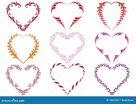 decorative heart frames vector stock vector illustration