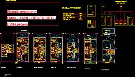 Proje Sitesi Elektrik tesisatı Bina Autocad Projesi