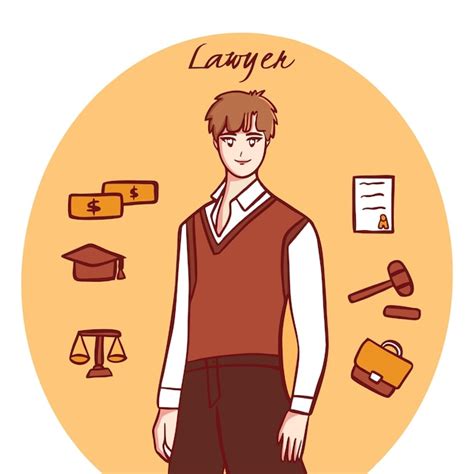 Premium Vector Free Vector Cute Lawyer Man Decorative Law Set