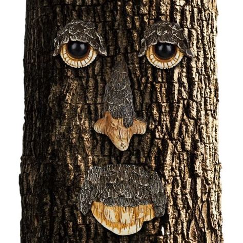 Relaxdays Visage arbre Décoration pour arbre 4 pièces motif esprit