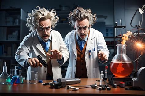 Premium Photo 3D Mad Scientist Or Crazy Professor Character In