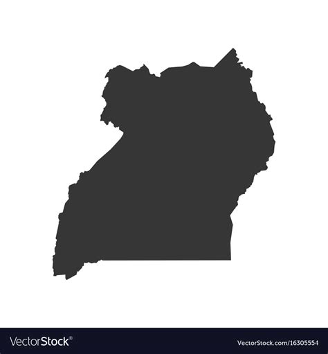 Uganda Map Outline Royalty Free Vector Image Vectorstock