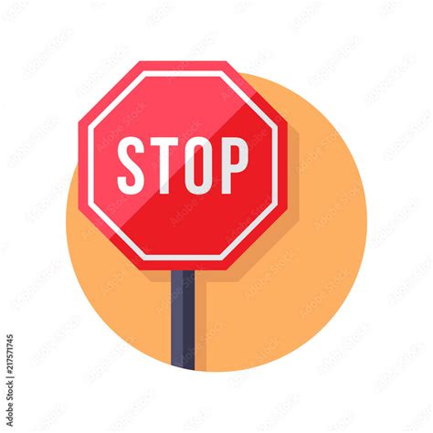 Stop sign illustration flat, stop sign board with stop writing, flat design vector illustration ...