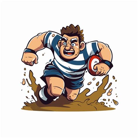 Premium Vector Rugby Player Kicking The Ball Vector Illustration In