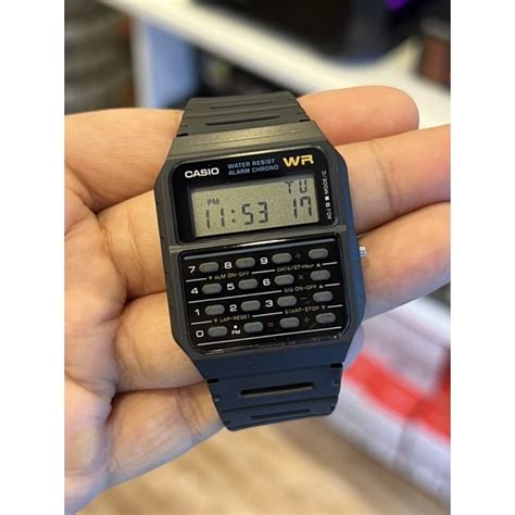 ORIGINAL CASIO Calculator Black Resin Band Watch CA-53W-1 / Legit Casio ...