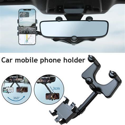 Universal 360 Rotatable And Retractable Car Phone Holder Rearview