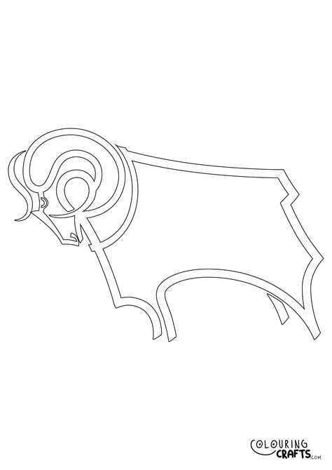 Derby County Badge Printable Colouring Page - Colouring Crafts