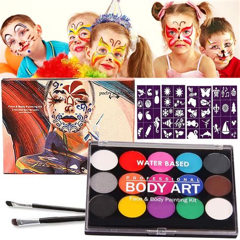 Kinderschminke Set Bodypainting Farben Halloween Babybauch