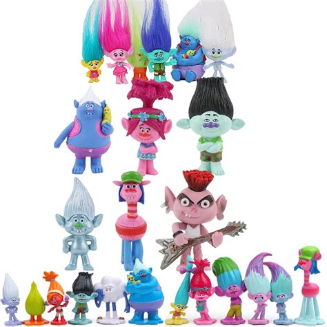 6 12 Pcs Set Trolls Tour Mundial Poppy Branch Biggie Cooper Guy Diamond