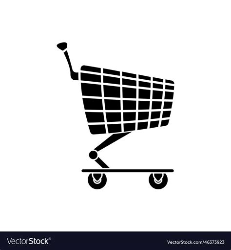 Shopping Cart Black Silhouette Icon Royalty Free Vector