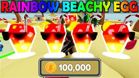 100000 Tokens Rainbow Only Beachy Egg In Clicker Simulator Roblox