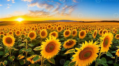 AI generated background of sunflowers, sunflower field background ...