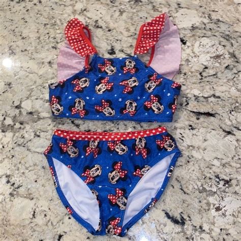 Disney Swim Disney Minnie Mouse Bikini Red White Blue Small Poshmark