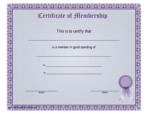 Certificate of Membership Template Download Printable PDF | Templateroller