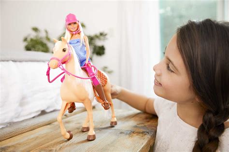 Barbie Doll & Horse Set with Blonde Doll in Riding Outfit, Light Brown ...