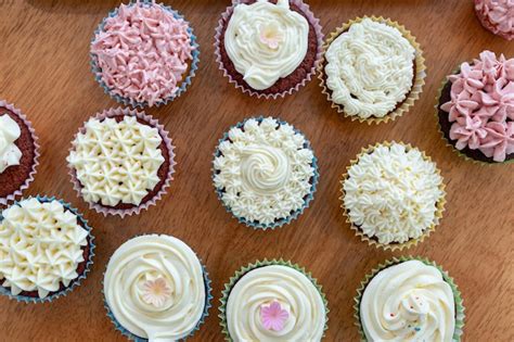 Premium Photo Directly Above Shot Of Cupcakes On Table