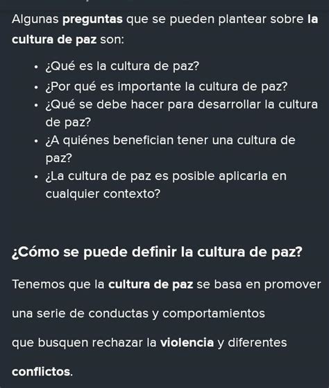 Preguntas Sobre La Cultura De Paz Ayudaaaaa Brainly Lat