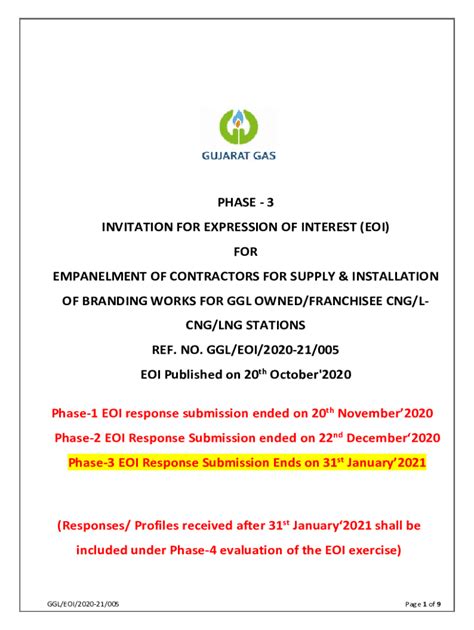 Fillable Online Invitation For Expression Of Interest Eoi For