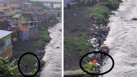 Viral Pria Di Kampung Warna Warni Malang Buang Sampah Ke Sungai Hingga