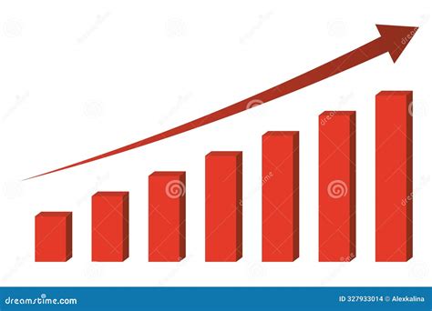 Graph With Growth Report Red Diagram Showing Rise Progress Vector