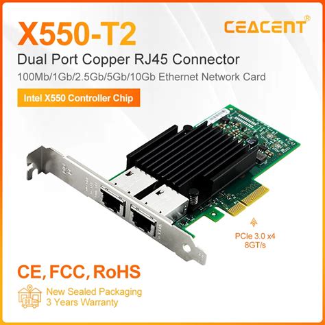 X550 T2 Intel X550at2 Chipset 10gb 5gb 2 5gb 1gb Ethernet Adapter Pcie 3 0 X4