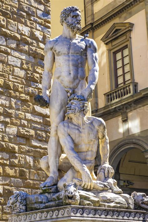 Statue Of Hercules And Cacus At Piazza Del Signoria In Florence Italy