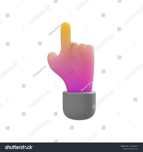 3d Illustration One Finger Cartoon Character Stock Illustration ...