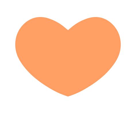 Orange heart sign isolated on transparent background. Valentines day ...