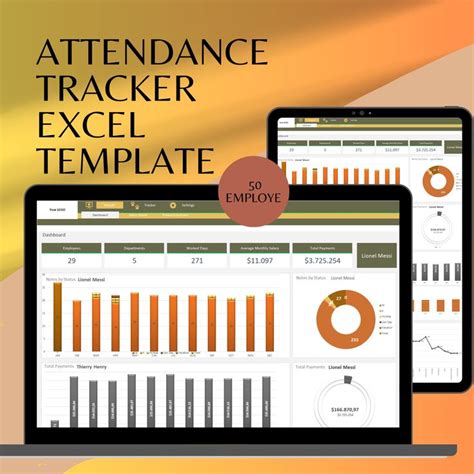 Attendance Tracker Excel Template, Employee Tracker Template, Attendance Dashboard Excel ...