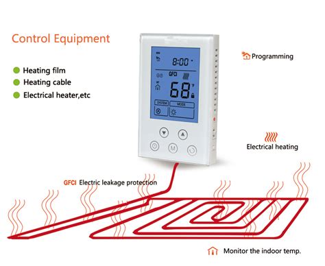 Z Wave Floor Heating Thermostat Gfci 220v Blue Display Electric Heat Room Thermostat For Floor