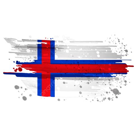 Faroe Islands Flag Watercolor Paint Brush Transparent Background Faroe