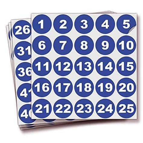 iSYFIX Blue Consecutive Number Stickers â€“ 1 to 100, 1.5-inch, 1 Set â ...