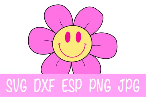 Flower Happy Face Svg Graphic By Designedbymle · Creative Fabrica