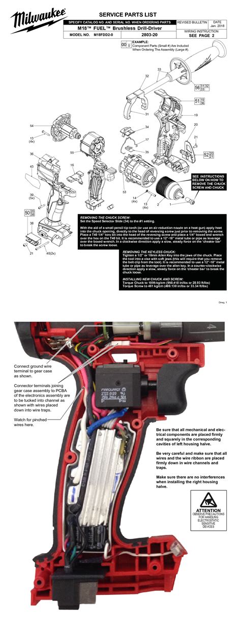 Milwaukee M18FDD2 Spare Parts