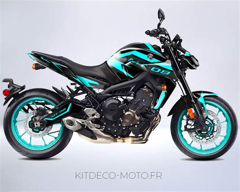 Graphic Kit Yamaha Mt 09 Factory Blue Kitdeco Motofr