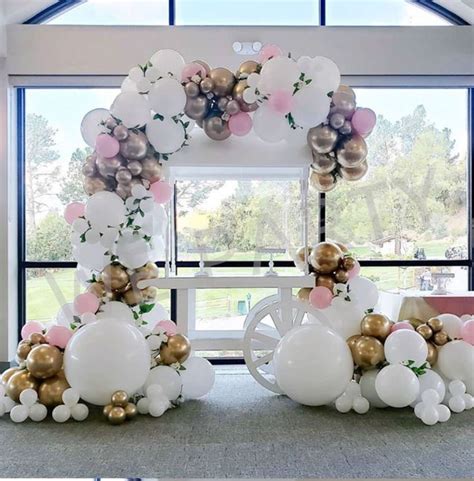 124PCS Pink Gold White Balloons Garland Arch Kit For Baby Etsy