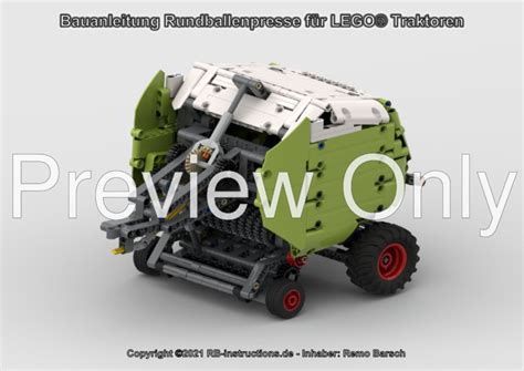 Lego Moc Round Baler For Claas Xerion 5000 Fastrac Or Other Tractors