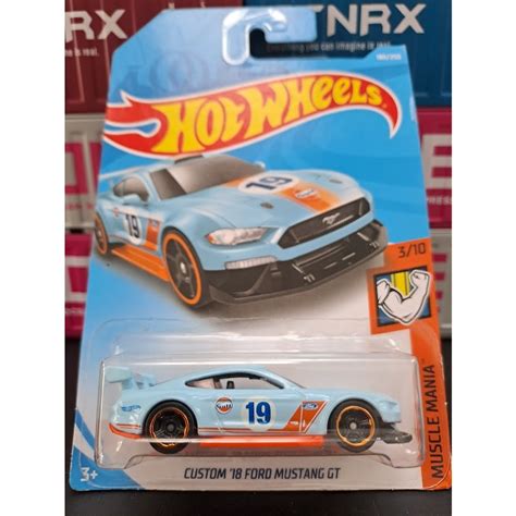 Hot Wheels Custom Ford Mustang Gt Gulf Azul Shopee Brasil
