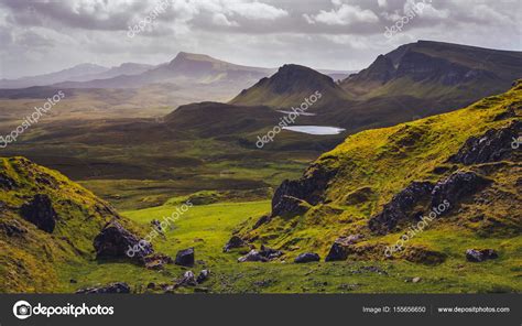 Landscape View Of Quiraing Mountains On Isle Of Skye Scottish