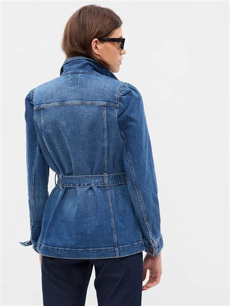 Puff Sleeve Denim Jacket Gap