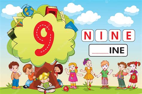 Дети учатся считать числа. Рабочий лист для изучения чисел. Номер 9 ...