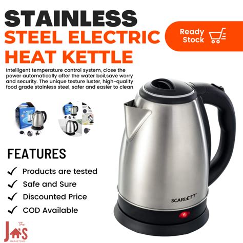 Scarlett Stainless Steel Electric Heat Kettle Liters Lazada Ph