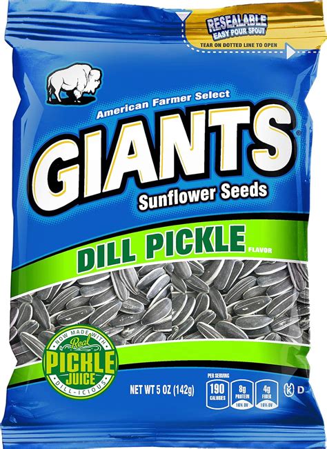 Amazon Giants Sunflower Seeds Dill Pickle Flavor Ounce Bags