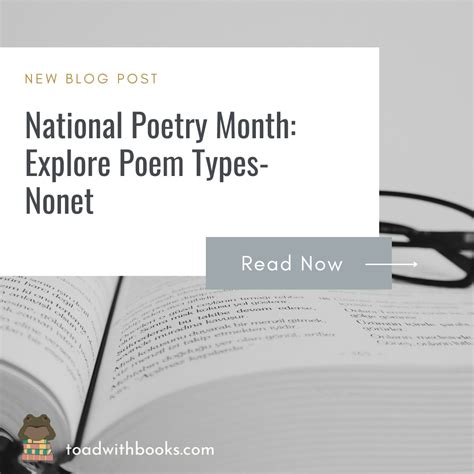 National Poetry Month Explore Nonet Poems Toad With Books